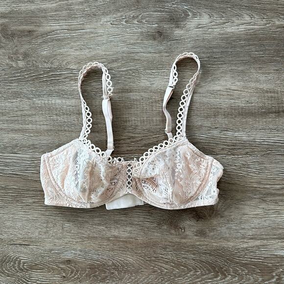 NWT Dream Angels Cream/Silver Push Up Without Padding Bra Size 34C Underwire - Picture 1 of 5